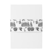 Toile & Calligraphy White Editable Wedding Uitnodigingen Wikkel (Achterkant Voorbeeld)