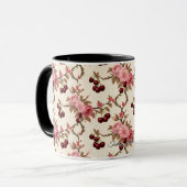  Toile Cherry Pattern Mok – Antiek Charm (Voorkant links)