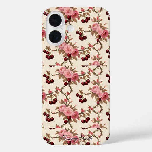 Toile Cherry Pattern Telefoonhoesje Case-Mate iPhone Case (Achterkant)