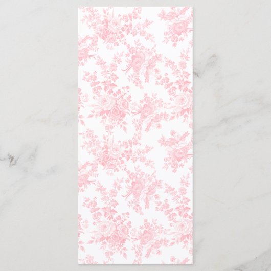 Toile Chic Bloemen Boho Boog Bow Baby Meisje Douch Menu (Achterkant)