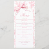 Toile Chic Bloemen Boho Boog Bow Baby Meisje Douch Menu (Voorkant)