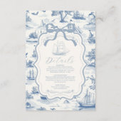 Toile Chic Nautische Boog Wedding Informatiekaartje (Voorkant)