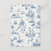 Toile Chic Nautische Boog Wedding Informatiekaartje (Achterkant)