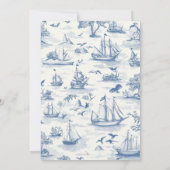 Toile Chic Nautische Boog Wedding Kaart (Achterkant)