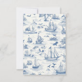 Toile Chic Nautische Boog Wedding RSVP Kaartje (Achterkant)