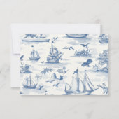 Toile Chic Nautische Boog Wedding RSVP Kaartje (Achterkant)