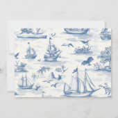 Toile Chic Nautische Boog Wedding Save The Date (Achterkant)