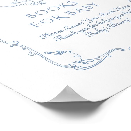 Toile Chinoiserie Boeken voor baby Poster (Hoek)