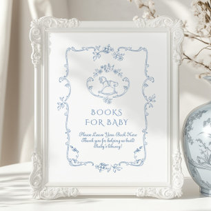 Toile  Chinoiserie Boeken voor baby Poster