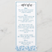 Toile Chinoiserie Frans Blauw Elegant Menu (Voorkant)