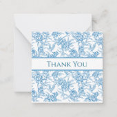 Toile Chinoiserie French Blue Bedankt Notitiekaartje (Voorkant)