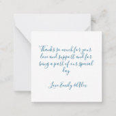 Toile Chinoiserie French Blue Bedankt Notitiekaartje (Achterkant)