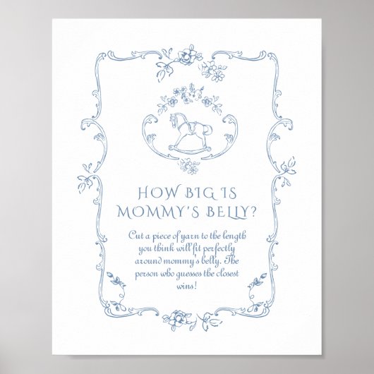 Toile Chinoiserie Hoe groot is haar buik Poster (Voorkant)