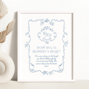 Toile  Chinoiserie Hoe groot is haar buik Poster