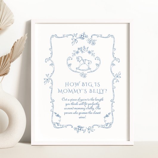 Toile Chinoiserie Hoe groot is haar buik Poster