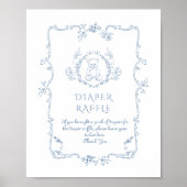 Toile Chinoiserie Teddy beer Luierverloting Poster (Voorkant)