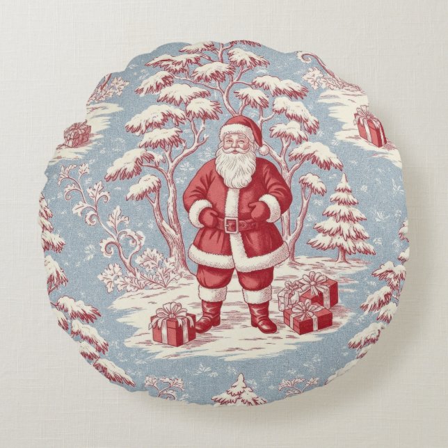 Toile Christmas  Rond Kussen (Voorkant)