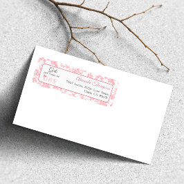 Toile Coquette Pink Bow First 1st Birthday Address Etiket