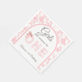 Toile Coquette Pink Bow Girl Eerste 1e verjaardag Servet (Hoek)