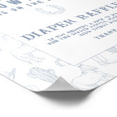 Toile Cowboy baby shower - Luierverloting Poster (Hoek)