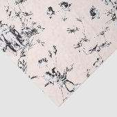 toile Cupid Angels Floral Black Cream Tissuepapier (Detail)