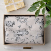 toile Cupid Angels Floral Black Cream Tissuepapier (Geschenk)
