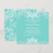 Toile Damask Swirl bewaart de data Save The Date (Voorkant / Achterkant)