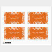 Toile Damask Swirl Bijpassende Sticker-T angerine Rechthoekige Sticker (Vel)