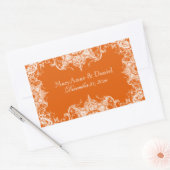 Toile Damask Swirl Bijpassende Sticker-T angerine Rechthoekige Sticker (Envelop)