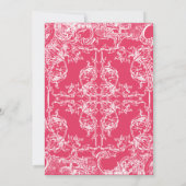 Toile Damask Swirl Save the Dates Hot Pink Kaart (Achterkant)