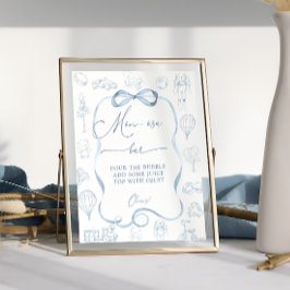 Toile de Jo Nursery Baby shower Mom-osa Bar Poster