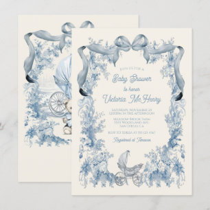 Toile De Joey Bloemenboog Baby shower Kaart