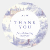 Toile de jouy Art Round Sticker (Voorkant)