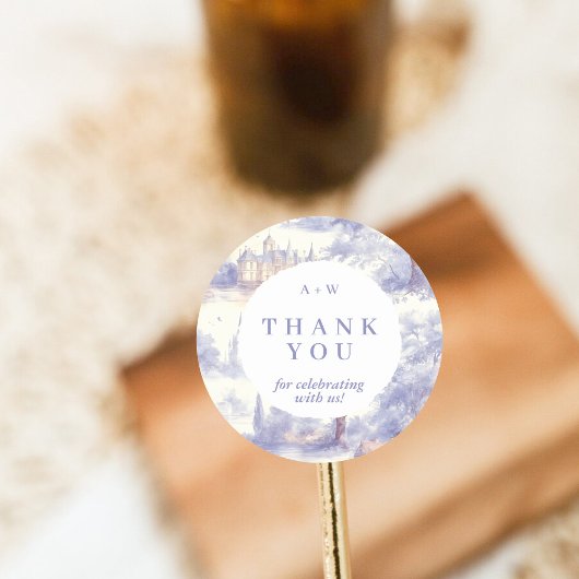 Toile de jouy Art Round Sticker