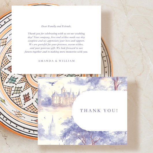 Toile de jouy art Thank you Plaatskaartje