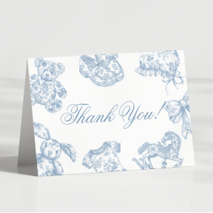 Toile de Jouy Baby Shower Bedankkaart