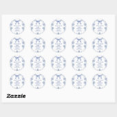 Toile de jouy baby shower bedankt ronde sticker (Vel)