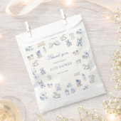 Toile De Jouy Baby Shower Blue Bow Boy Bedankzakje (Geknipt)