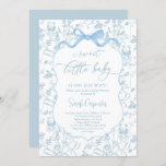 Toile De Jouy Baby shower Blue Bow Boy Invitation Kaart<br><div class="desc">Toile De Jouy Baby shower Blue Bow Boy Invitation</div>