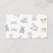 Toile De Jouy Baby Shower Blue Bow  Diaper Raffle Informatiekaartje (Achterkant)