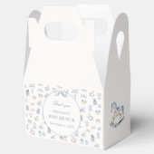 Toile De Jouy Baby Shower Blue Bow Favor Box Bedankdoosjes (Geopend)
