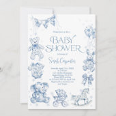 Toile De Jouy Baby shower Boy Kaart (Voorkant)