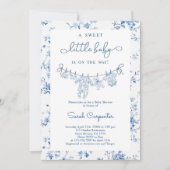 Toile De Jouy Baby shower Boy Kaart (Voorkant)