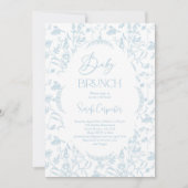 Toile De Jouy Baby shower Brunch Boy Invitation Kaart (Voorkant)