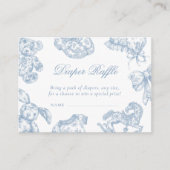 Toile de Jouy Baby shower Luier Raffle Informatiekaartje (Voorkant)