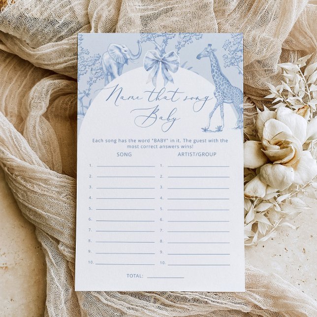 Toile de Jouy Baby shower Naam dat liedje spel (Creator heeft geüpload)