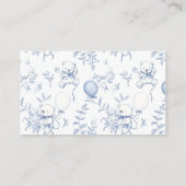 Toile De Jouy Beer Baby Showe Boeken voor Baby Informatiekaartje (Achterkant)