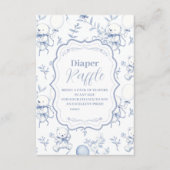 Toile De Jouy Beer Baby shower Diapper Raffle Informatiekaartje (Voorkant)