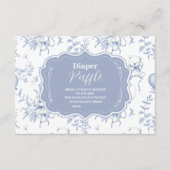 Toile De Jouy Beer Baby shower Diapper Raffle Informatiekaartje (Voorkant)