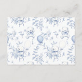 Toile De Jouy Beer Baby shower Diapper Raffle Informatiekaartje (Achterkant)